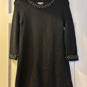 H&M Black Knit Sweater Dress with Pearl Details